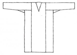 Рис. 9. Схема кроя женской рубахи мордвы-мокши 19 - нач. 20 вв. по Белицер В.Н.